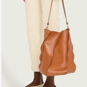 Ulla Johnson Adria wave pleated leather bucket bag - Sierra. NWT with dustbag
